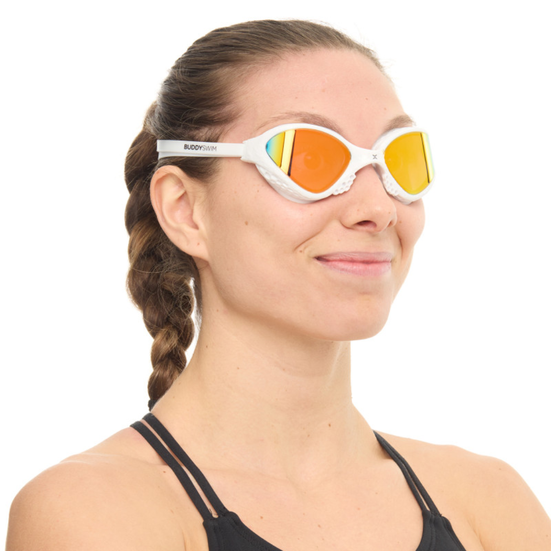 Gafas Natación Buddyswim OzeanX White/Orange Mirror
