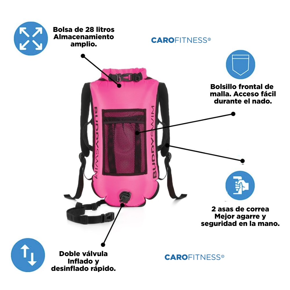 Boya Drybag Buddyswim Backpack 28 litros Rosa