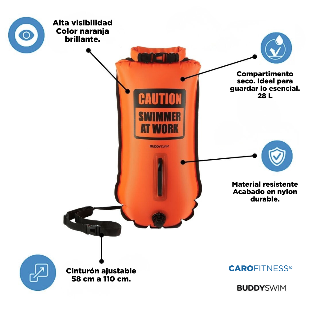 Boya Drybag Buddyswim 28 litros Naranja