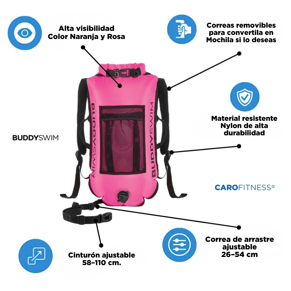 Boya Drybag Buddyswim Backpack 28 litros Rosa