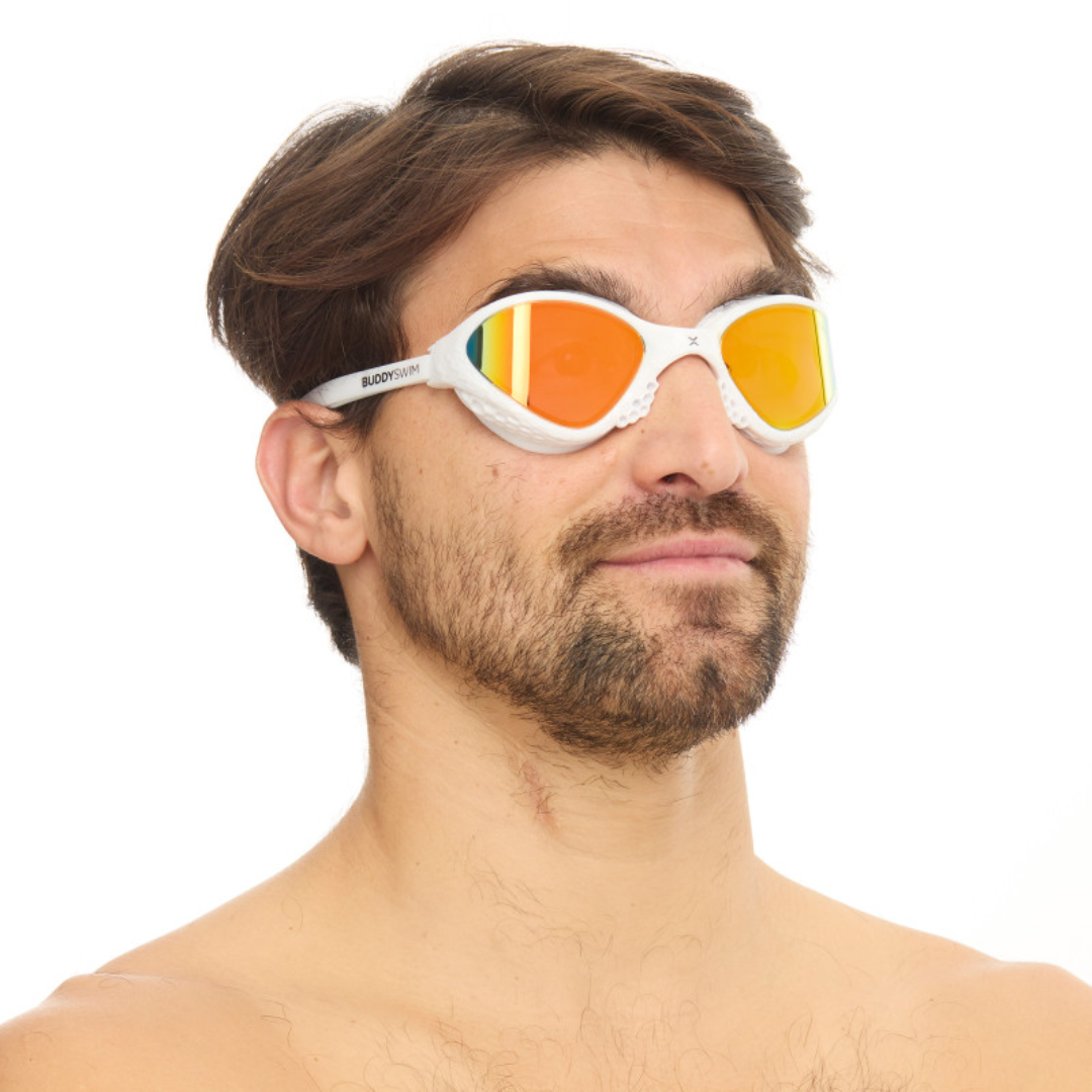 Gafas Natación Buddyswim OzeanX White/Orange Mirror